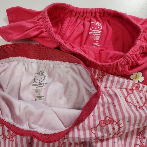Sanrio Hello Kitty Summer Hawaiian Flower Floral 2 Piece Skirt & Shirt Set 3t - Picture 5 of 7